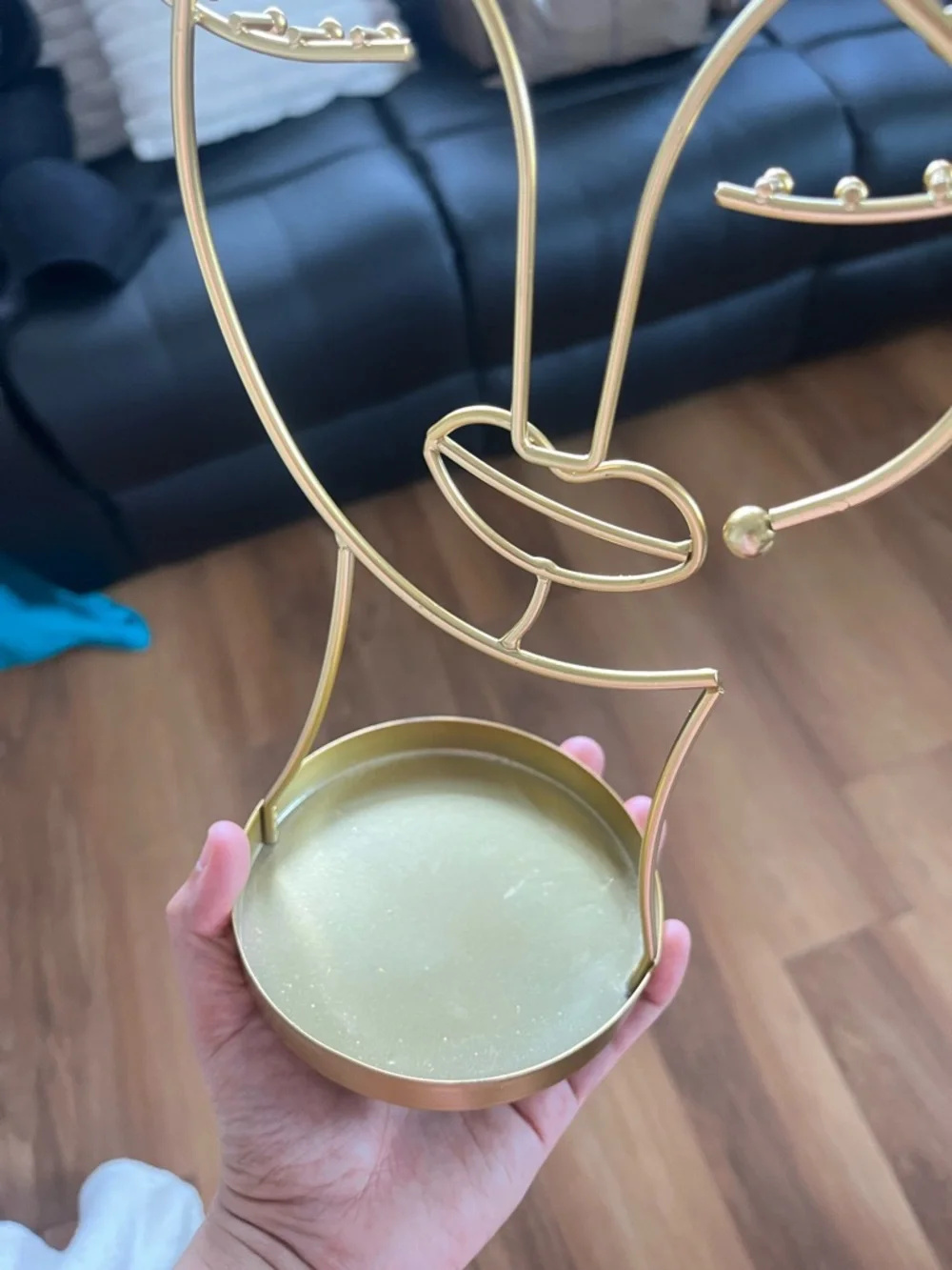 Gold Face-Shaped Jewelry Holder Stand - Decorative Earring & Ring Organizer